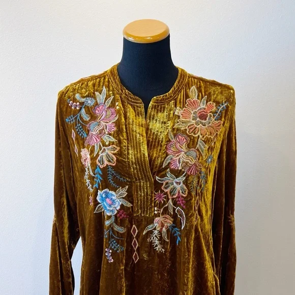 Johnny Was Denali Velvet Embroidered Tunic Dress - Picture 6 of 13
